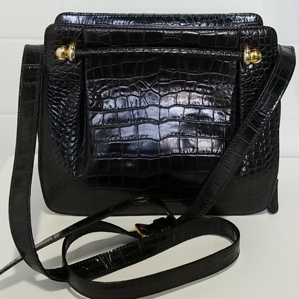 Bally black leather crossbody bag